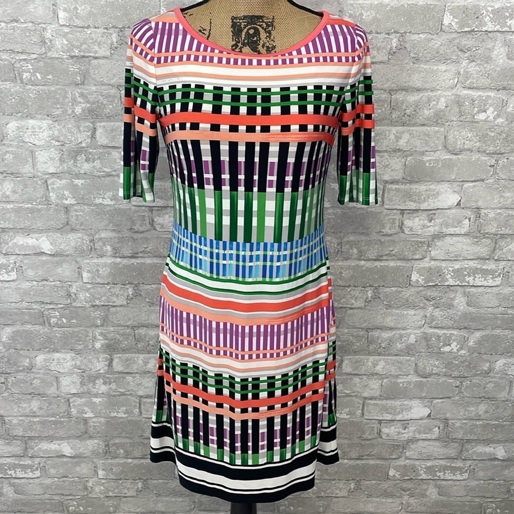 Eliza J Multicolored All over Print Shift Dress